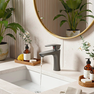 Antrasit Gri Mix Lavabo Bataryası Yüksek 18 cm