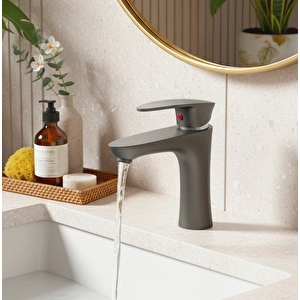 Polyfit Antrasit Gri Mix Lavabo Bataryası Yüksek 18 cm