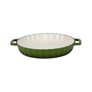 Döküm Yuvarlak Rosto Ve Fırın Tepsisi Edition Serisi Döküm Demir Yekpare Çift Kulplu Çap(ø)30cm. Yeşil