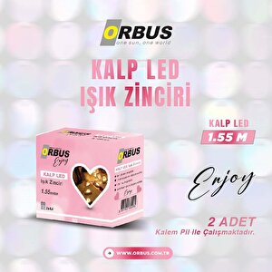 Pilli Kalp Led Işık Zinciri 1.55metre Orb-kalp Işik Zi̇nci̇ri̇