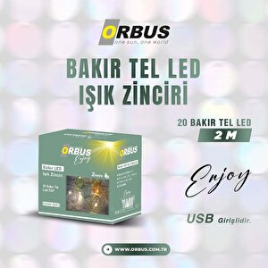 Bakır Top Led Işık Zinciri Usb'li 2 Metre Orb-bakirled