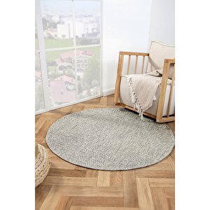 Rusticana 3104 Naturel Jüt Halı Modern Örme Yuvarlak Kilim