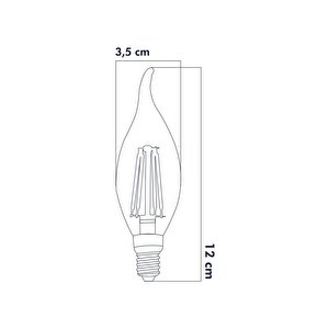 Led Rustik E14 Ampul Kıvrık Uç 6w 3000k Gün Işığı