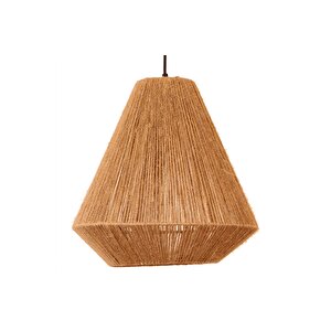 %100 El Yapımı Bohem Doğal Rafya Hasır Rustik Bambu Retro Püsküllü Jüt Tekli Sarkıt Avize 35x40cm