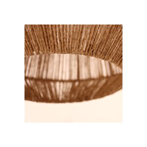 %100 El Yapımı Bohem Doğal Rafya Hasır Rustik Bambu Retro Püsküllü Jüt Tekli Sarkıt Avize 35x40cm