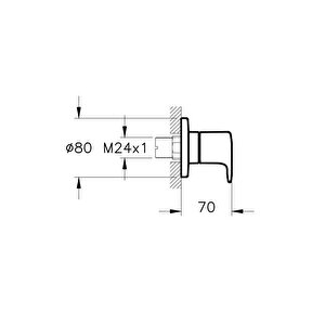 Vitra Root A4273036 Round Ankastre Stop Valf, Sıva Üstü Grubu, Mat Siyah