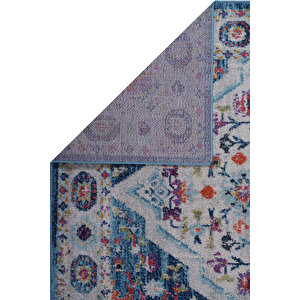 Konfor Vintage 7657 Mavi Klasik Eskitme Dokuma Halı 100x200 cm