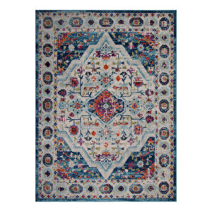 Konfor Vintage 7657 Mavi Klasik Eskitme Dokuma Halı 120x170 cm