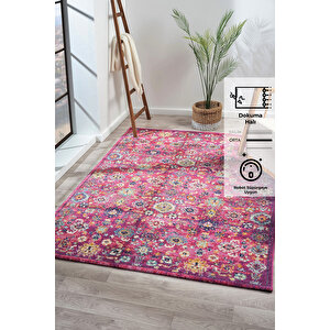 Konfor Vintage 7653 Pembe Eskitme Dokuma Halı 100x200 cm