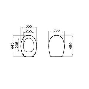 Vitra 84-003r009 Universal Klozet Kapağı Oval Form, Yavaş Kapanır, Beyaz