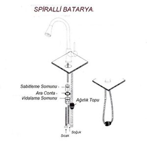 Inox Spiralli Mutfak Evye Bataryası Çift Modlu Tasarruf Fonksiyonlu Mat Krom Uzatmalı Eviye Musluğu