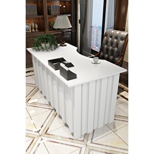 Givay Wood's Toucan Ofis Masası 150x75 Mdf Beyaz Beyaz