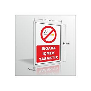 Sigara Içmek Yasaktır Içilmez Uyarı Ve Ikaz Levhası 18x24cm 3mm