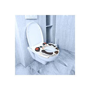 Çocuk Bebek Yumuşak Puf Köpekli Wc Tuvalet Hela Tualet Klozet Kapağı Oturağı Adaptörü Lazımlık Ördek