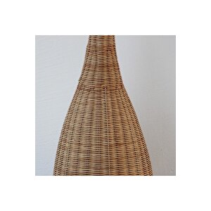 Bambu & Rattan Handmade Salon Yatak Odası Antre Mutfak Konik Dekoratif Lambader Aydınlatma 31x120cm