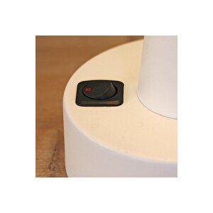 Metal Güneş Enerjili Beyaz Masa Üstü Lambası 21x12cm