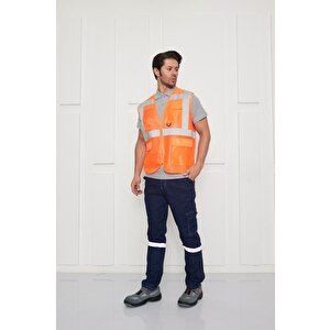 Orange Safety Mühendis Tipi İkaz Yeleği (turuncu)