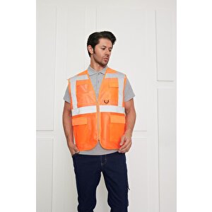 Orange Safety Mühendis Tipi İkaz Yeleği (turuncu)