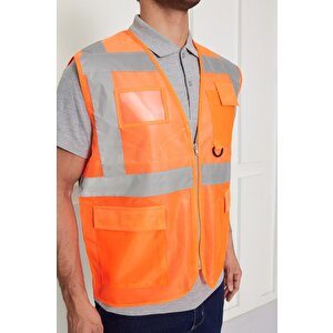 Orange Safety Mühendis Tipi İkaz Yeleği (turuncu)