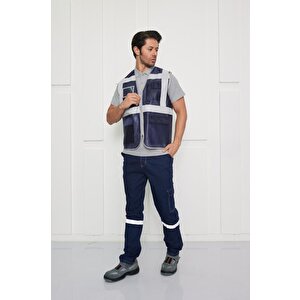 Orange Safety Mühendis Tipi İkaz Yeleği Lacivert