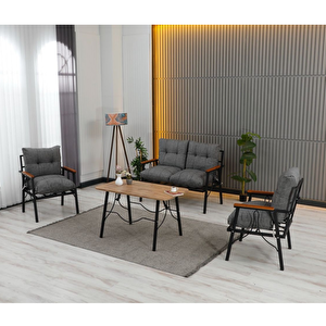Lena 4 Kişilik Minderli Bahçe Balkon Teras Ergonomik Oturma Grubu 2+1+1