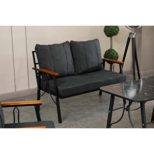 Rüya, 2+1+1 Bahçe-Balkon Mobilyası, Antrasit, Süngerli