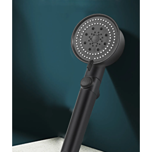5 Fonksiyonlu Stop Düğmeli Duş Başlığı, 150 Cm Duş Hortumu Ve Mafsal Seti
