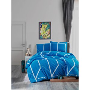Camelia Çift Kişilik 4 Parça Nevresim Takımı 200x220- Mavi