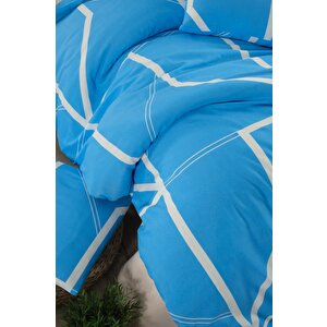 Camelia Çift Kişilik 4 Parça Nevresim Takımı 200x220- Mavi