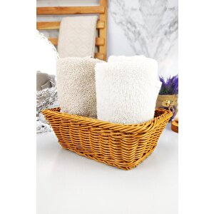 Rattan Banyo Ve Makyaj Organizer Sepeti Dikdörtgen Düzenleyici 22 Cm Kahverengi