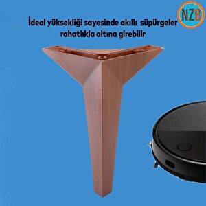 Mobilya Kanepe Sehpa Tv Ünitesi Koltuk Ayağı 12 Cm Kahverengi Baza Ayak