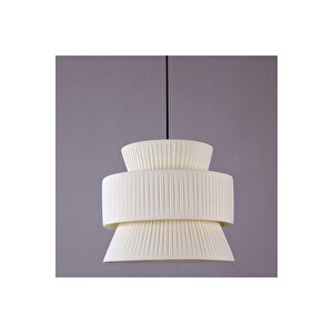 Japandi, Retro Eklektik Boho, Bohem Afrikan, Iskandinav Pileli Krep Krem Kumaş Avize 35*30cm