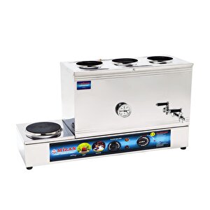 60 Lık Elektrikli 40 Litre 3 Demlikli Çay Kazanı Çay Ocağı