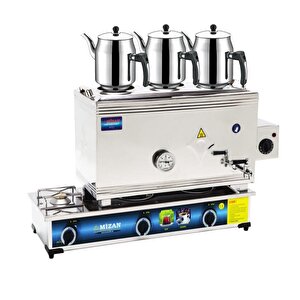 60 Lık Tüplü+elektrikli 40 Litre 3 Demlikli Çay Kazanı Demli̇k Hedi̇yeli̇
