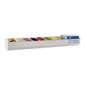 Csa Karacasan (304 Çelik) 120 Cm  4 Adet 1/3 Gastronorm Küvetli Set Üstü Teşhir Buzdolabı