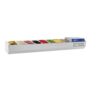 Csa Karacasan (304 Çelik) 120 Cm  4 Adet 1/3 Gastronorm Küvetli Set Üstü Teşhir Buzdolabı