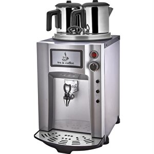 Premium Jumbo 15 Litre İki Demlikli Çay Makinesi - Gri