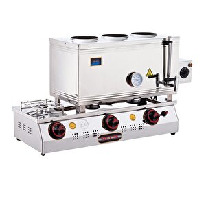 Tüp + Elektrikli 40 Litre 3 Demlikli Çay Kazanı