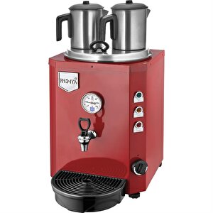 Jumbo 15 Litre İki Demlikli Çay Kazanı Makinesi - Kırmızı De12-k