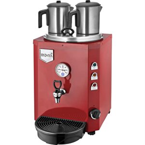 Jumbo 15 Litre İki Demlikli Çay Kazanı Makinesi - Kırmızı