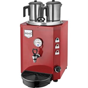 Jumbo 15 Litre İki Demlikli Çay Kazanı Makinesi - Kırmızı