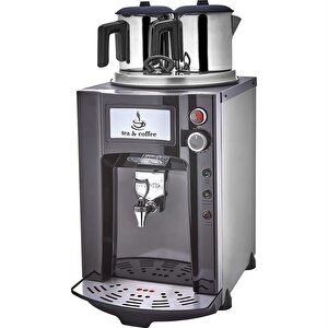 Premium Jumbo 15 Litre İki Demlikli Çay Makinesi - Siyah De12p-s