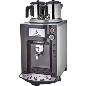 Premium Jumbo 15 Litre İki Demlikli Çay Makinesi - Siyah