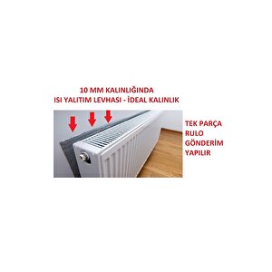 10 Adet  Alüminyum Folyolu 50x100cm Kalınlık:10mm Radyatör Petek Arkası Isı Yalıtım İzolasyon Levhası