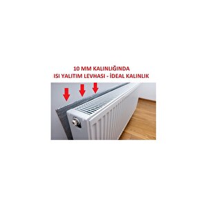 10 Adet  Alüminyum Folyolu 50x100cm Kalınlık:10mm Radyatör Petek Arkası Isı Yalıtım İzolasyon Levhası