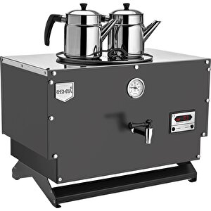 Çift Cidarlı 2 Demlikli Elektrikli Kahveci Ocağı 21,5 Lt Şamandıralı Siyah