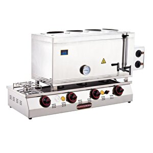 Işıkgaz Silver Doğalgaz + Elektrikli 60 Litre 4 Demlikli Çay Kazanı