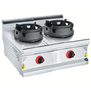 Csa Karacasan  900 Seri Set Üstü 2 Gözlü Doğalgazlı Wok Ocak