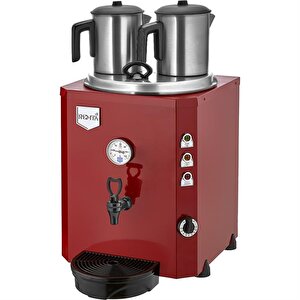 Jumbo 23 Litre İki Demlikli Çay Kazanı Makinesi - Kırmızı