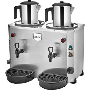 Mini Jumbo 9+9 Litre İki Demlikli Çay Kazanı Makinesi